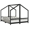 vidaXL Estrutura de cama infantil 2x(80x200) cm pinho maciço preto
