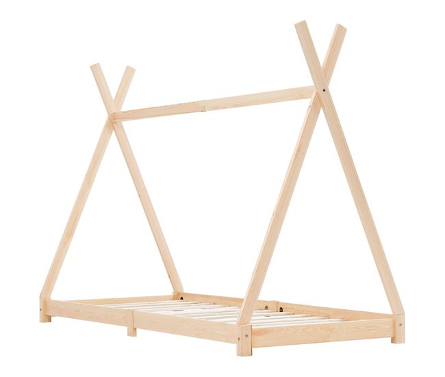 Vidaxl estructura de cama infantil de madera maciza de pino 70x140 cm