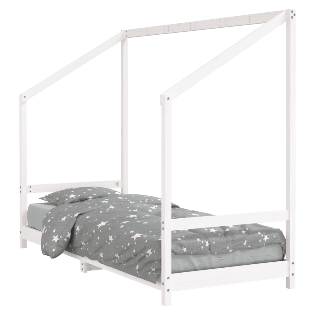 Vidaxl estructura de cama para niños madera de pino blanco 80x200 cm