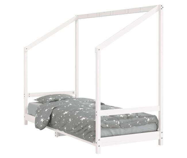 Vidaxl estructura de cama para niños madera de pino blanco 80x200 cm