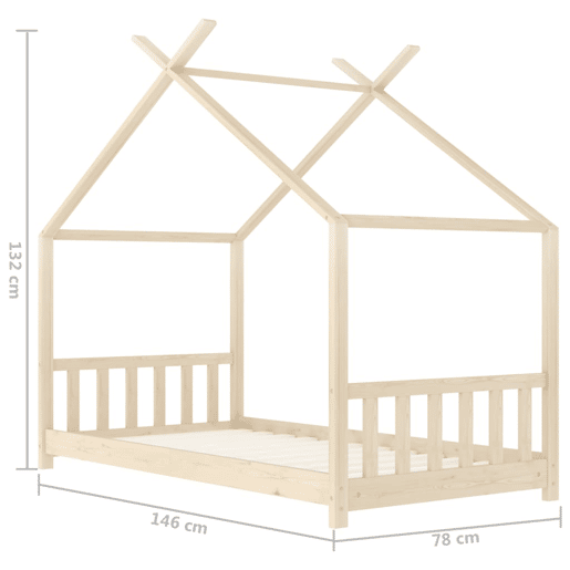 vidaXL Estrutura de cama p crianças 70x140 cm madeira de pinho maciça