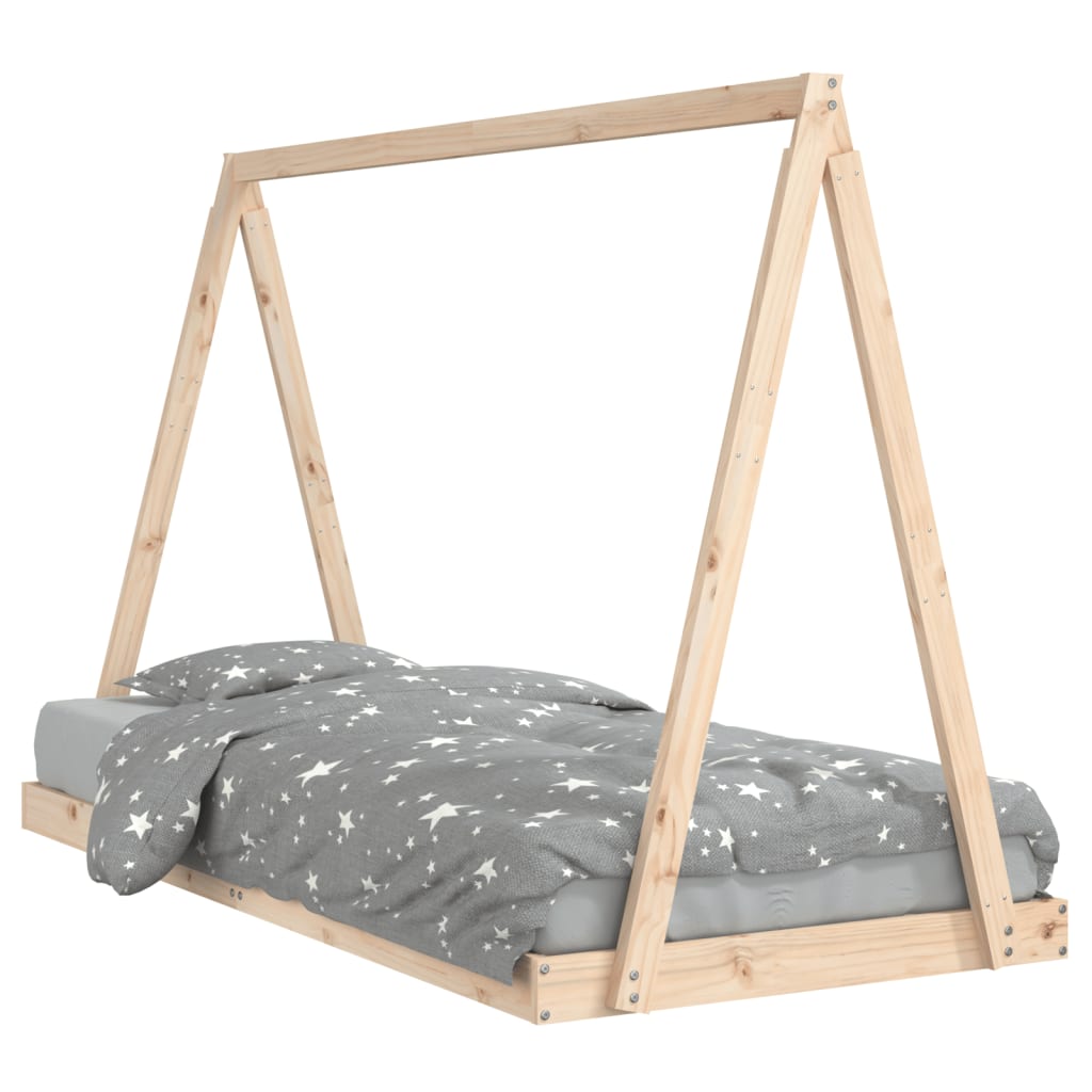 Vidaxl estructura de cama para niños madera maciza de pino 90x200 cm