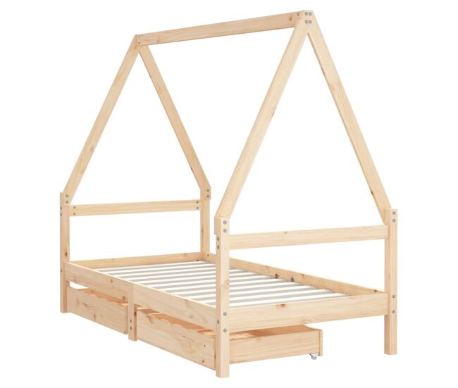 Vidaxl estructura de cama infantil con cajones madera de pino 80x160cm
