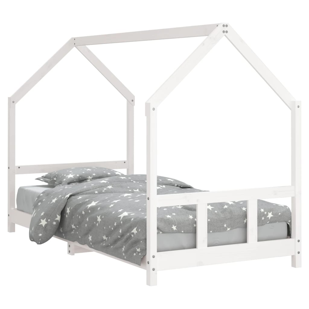 Vidaxl estructura de cama para niños madera de pino blanco 90x190 cm