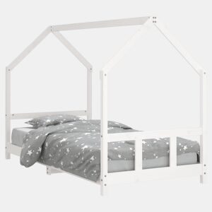 vidaXL Estrutura de cama infantil 90x190 cm pinho maciço branco