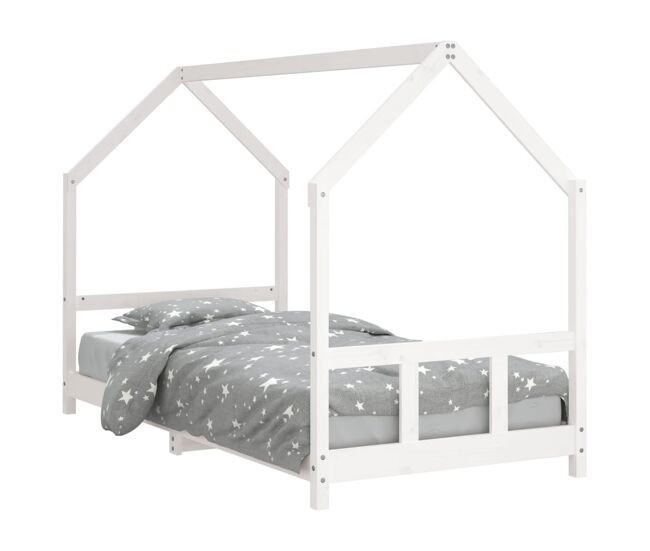 Vidaxl estructura de cama para niños madera de pino blanco 90x190 cm