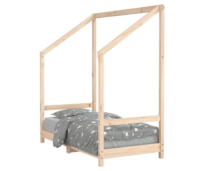 Vidaxl estructura de cama para niños madera maciza de pino 70x140 cm