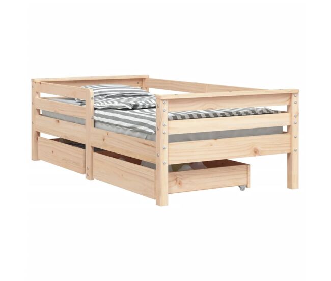 Vidaxl estructura de cama para niños con cajones madera pino 70x140 cm