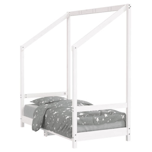 vidaXL Estrutura de cama infantil 70x140 cm pinho maciço branco vidaXL Estrutura de cama infantil 70x140 cm pinho maciço branco