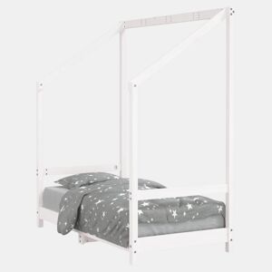 vidaXL Estrutura de cama infantil 70x140 cm pinho maciço branco