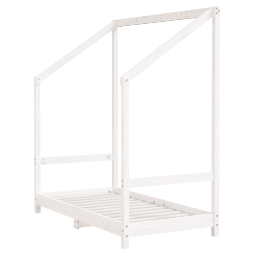 vidaXL Estrutura de cama infantil 70x140 cm pinho maciço branco vidaXL Estrutura de cama infantil 70x140 cm pinho maciço branco