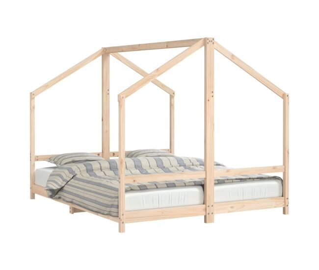 Vidaxl estructura de cama infantil madera maciza de pino 2x(80x200) cm