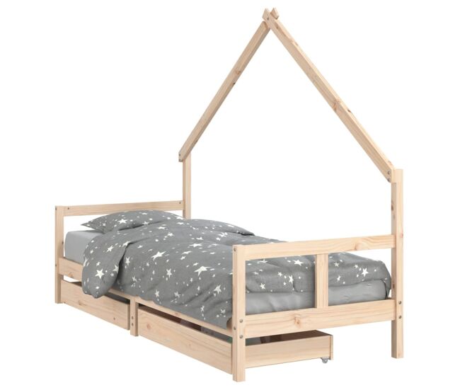 Vidaxl estructura de cama para niños con cajones madera pino 80x200 cm
