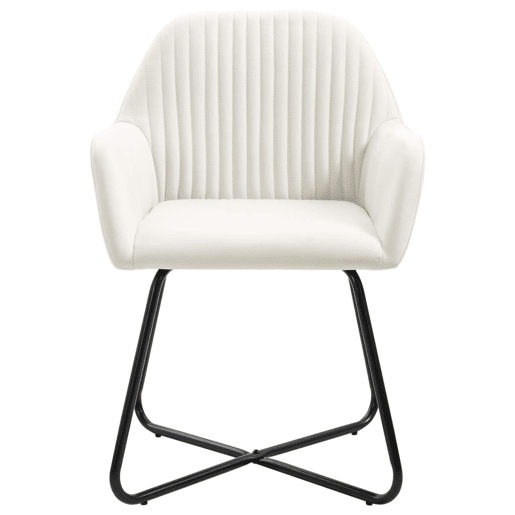 vidaXL Cadeiras de jantar 2 pcs tecido cor creme