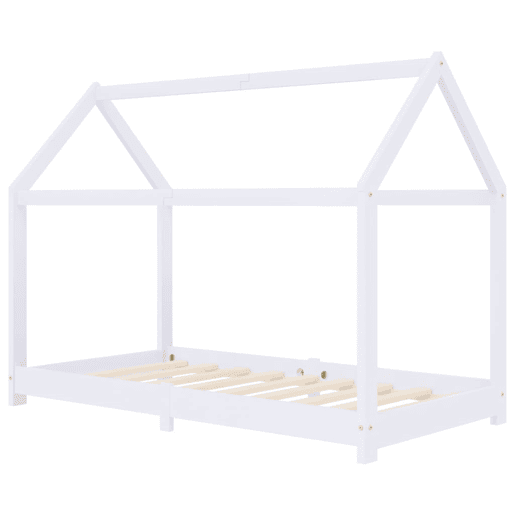 vidaXL Estrutura de cama para crianças 70x140 cm pinho maciço branco