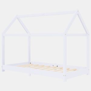 vidaXL Estrutura de cama para crianças 70x140 cm pinho maciço branco