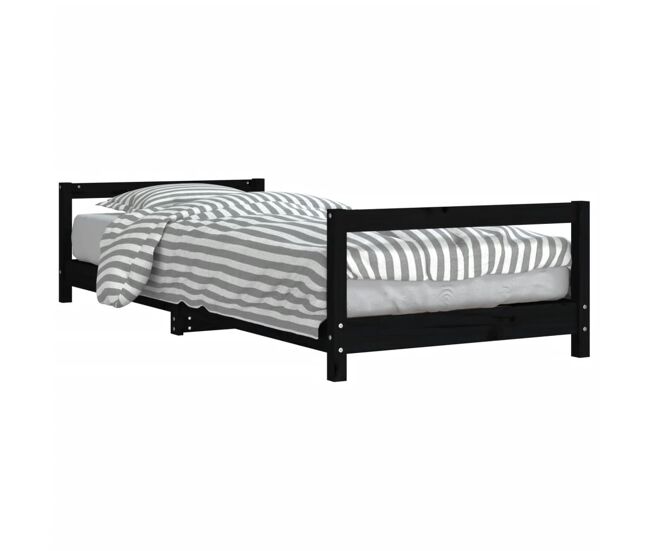 Vidaxl estructura de cama para niños madera de pino negro 90x190 cm