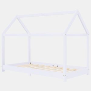 vidaXL Estrutura de cama para crianças 80x160 cm pinho maciço branco