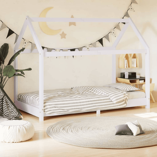 vidaXL Estrutura de cama para crianças 80x160 cm pinho maciço branco vidaXL Estrutura de cama para crianças 80x160 cm pinho maciço branco