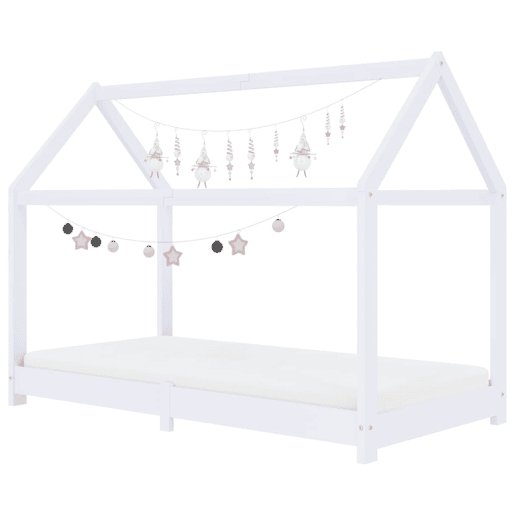 vidaXL Estrutura de cama para crianças 80x160 cm pinho maciço branco vidaXL Estrutura de cama para crianças 80x160 cm pinho maciço branco