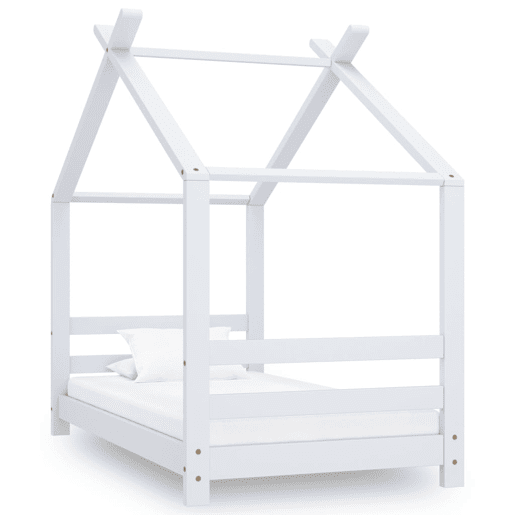 vidaXL Estrutura de cama para crianças 70x140 cm pinho maciço branco