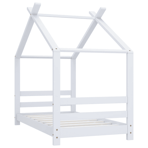vidaXL Estrutura de cama para crianças 70x140 cm pinho maciço branco