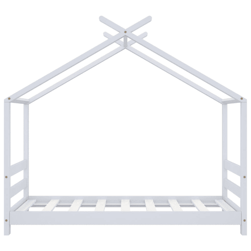 vidaXL Estrutura de cama para crianças 70x140 cm pinho maciço branco