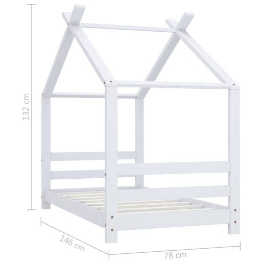 vidaXL Estrutura de cama para crianças 70x140 cm pinho maciço branco