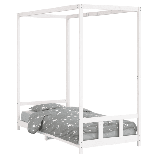 vidaXL Estrutura de cama infantil 90x200 cm pinho maciço branco vidaXL Estrutura de cama infantil 90x200 cm pinho maciço branco