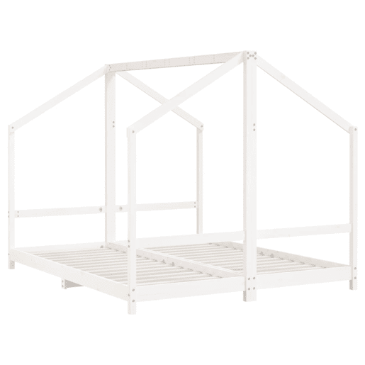 vidaXL Estrutura de cama infantil 2x(80x200) cm pinho maciço branco