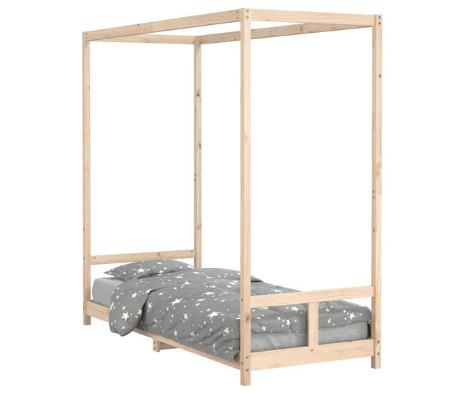 Vidaxl estructura de cama para niños madera maciza de pino 80x200 cm