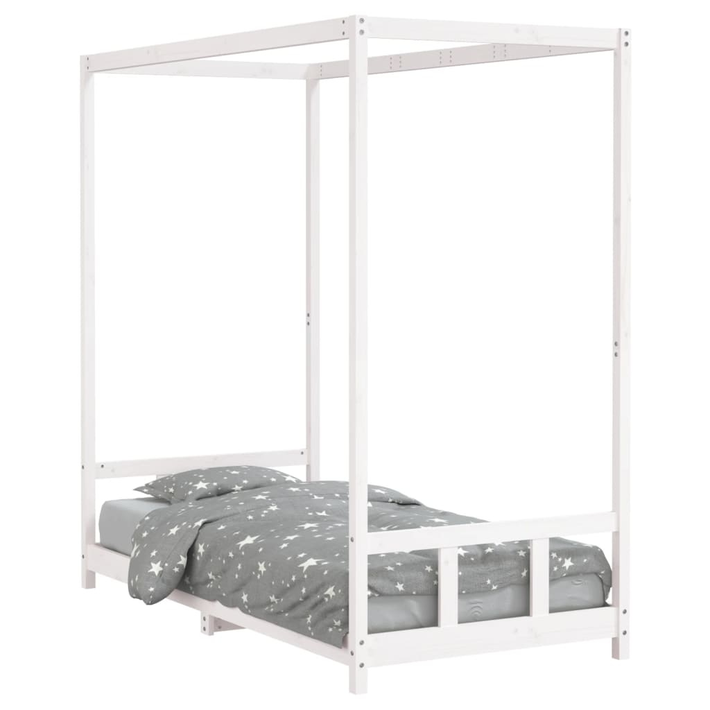 Vidaxl estructura de cama para niños madera de pino blanco 90x190 cm