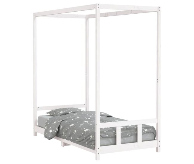 Vidaxl estructura de cama para niños madera de pino blanco 90x190 cm