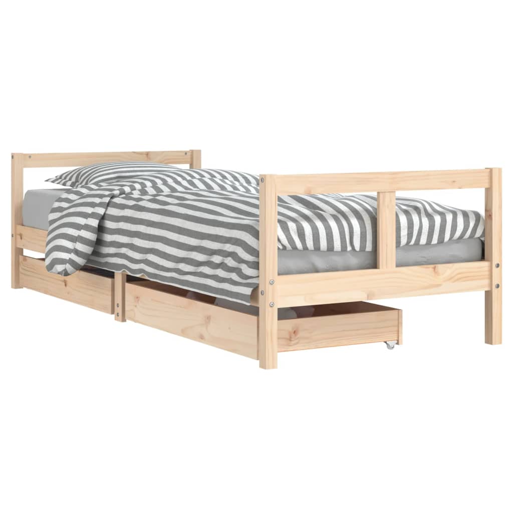 Vidaxl estructura de cama para niños con cajones madera pino 80x200 cm