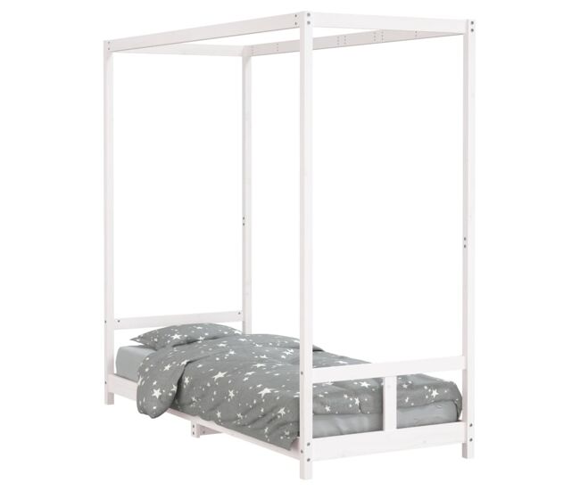 Vidaxl estructura de cama para niños madera de pino blanco 80x200 cm