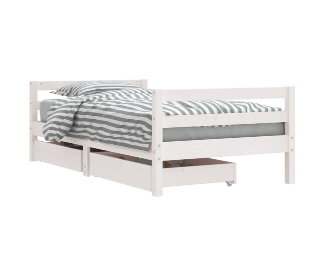 Vidaxl estructura cama infantil y cajones madera pino blanco 80x160 cm