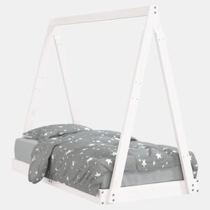 vidaXL Estrutura de cama infantil 70x140 cm pinho maciço branco