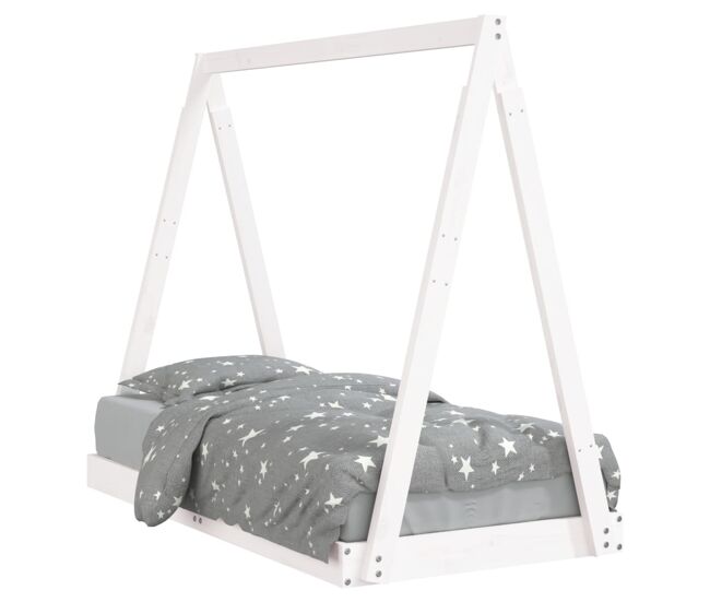 Vidaxl estructura de cama para niños madera de pino blanco 70x140 cm