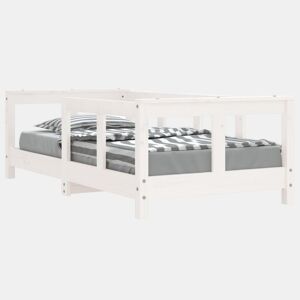 vidaXL Estrutura de cama infantil 70x140 cm pinho maciço branco
