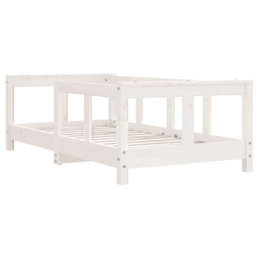 vidaXL Estrutura de cama infantil 70x140 cm pinho maciço branco