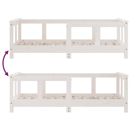 vidaXL Estrutura de cama infantil 70x140 cm pinho maciço branco