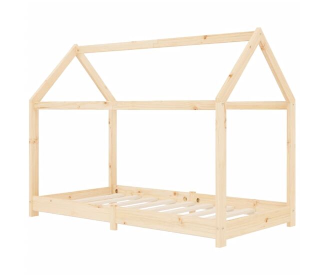 Vidaxl estructura de cama infantil de madera maciza de pino 70x140 cm