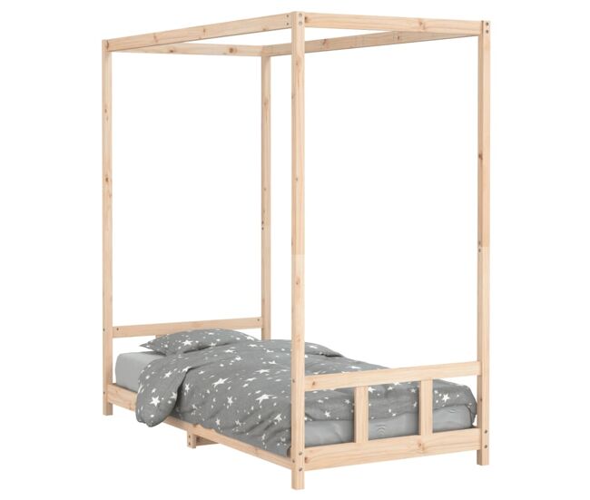 Vidaxl estructura de cama infantil madera maciza de pino 90x190 cm