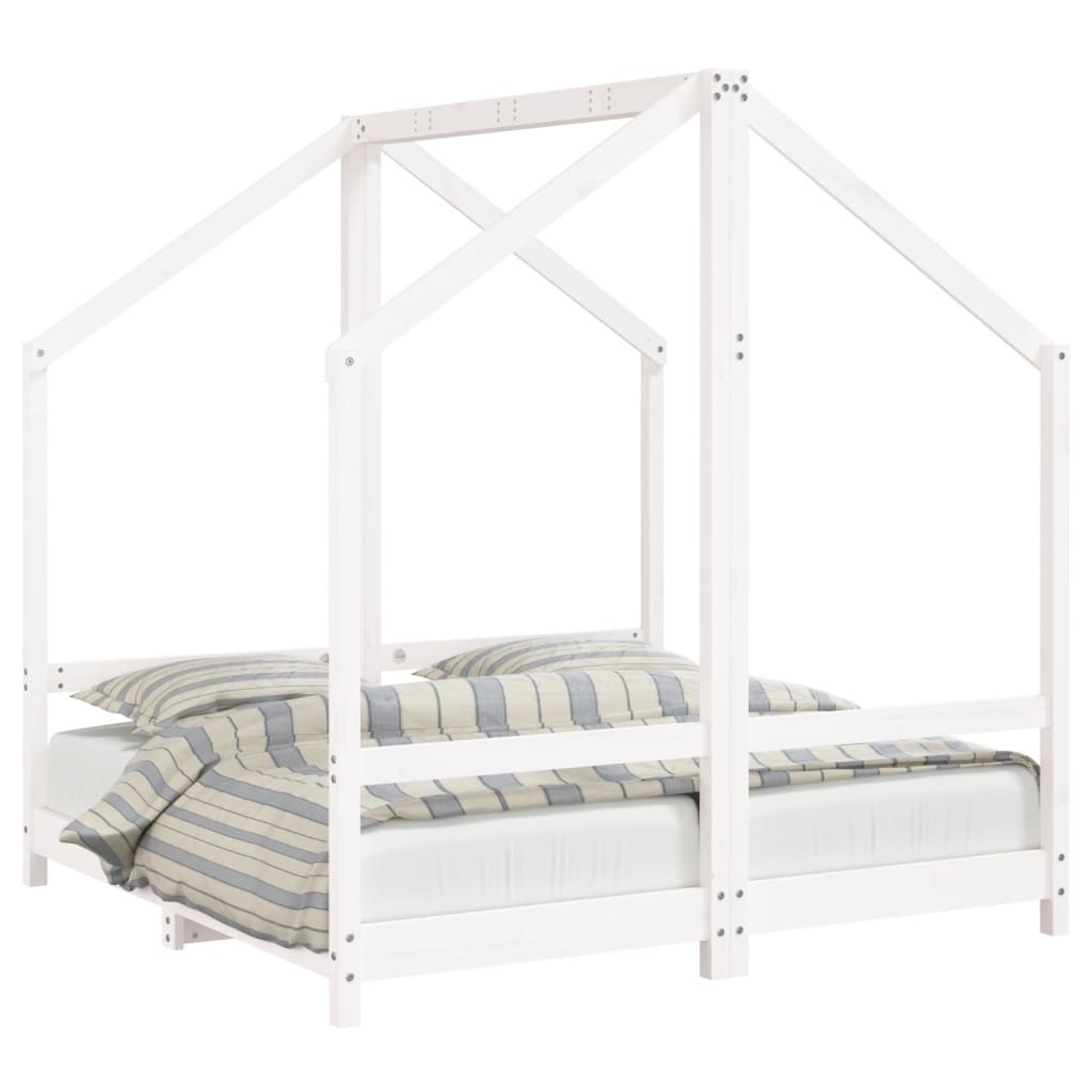 Vidaxl estructura de cama para niños madera de pino blanco 2x(70x140)