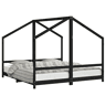 vidaXL Estrutura de cama infantil 2x(90x190) cm pinho maciço preto