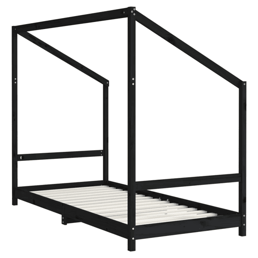 vidaXL Estrutura de cama infantil 2x(90x190) cm pinho maciço preto vidaXL Estrutura de cama infantil 2x(90x190) cm pinho maciço preto