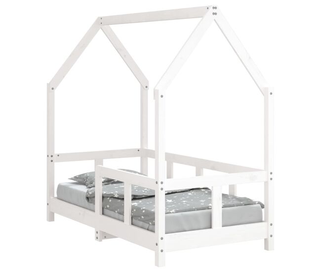 Vidaxl estructura de cama para niños madera de pino blanco 70x140 cm