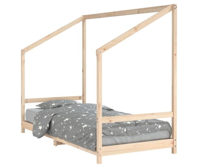 Vidaxl estructura de cama para niños madera maciza de pino 90x200 cm