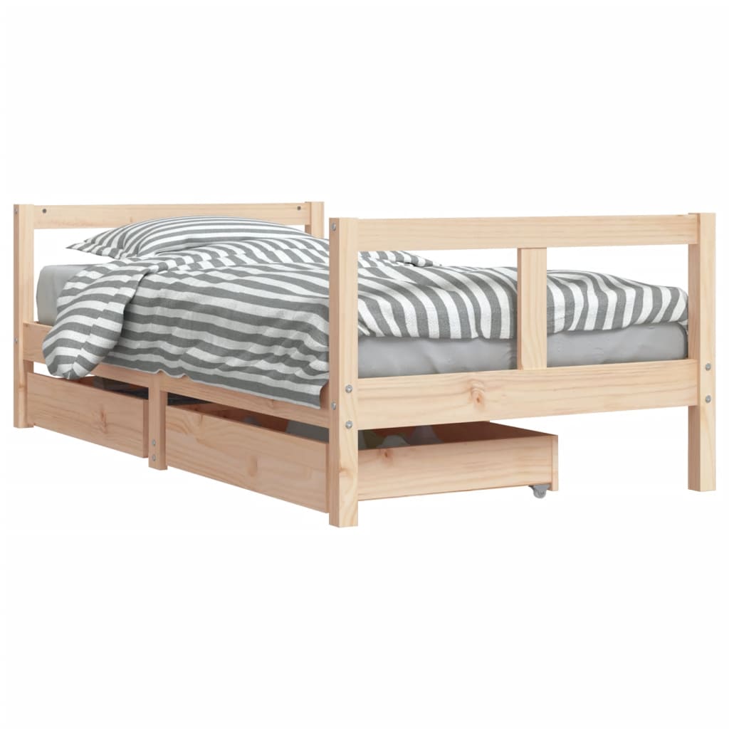 Vidaxl estructura de cama infantil con cajones madera de pino 80x160cm