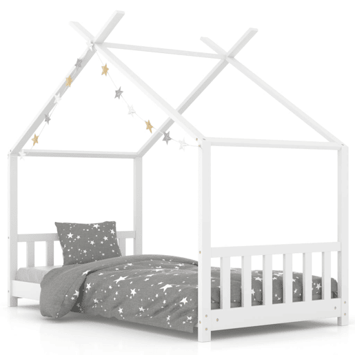 vidaXL Estrutura de cama para crianças 70x140 cm pinho maciço branco